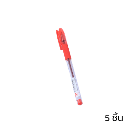 ปากกาลูกลื่น DELI BG6001-RD-05 สีแดง 5แท่ง_0